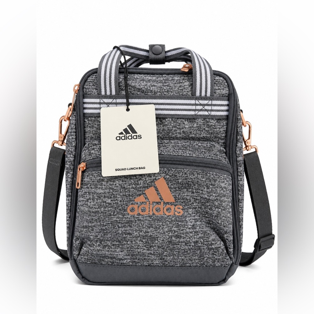 Adidas Squad Insulated Lunch Bag Jersey Onix Grey Rose Gold
